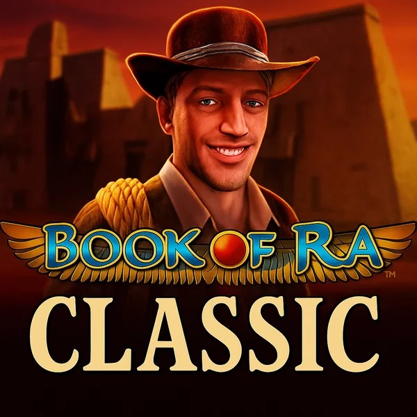 Book of Ra Classic logo by Novomatic at Lyra Bet Casino