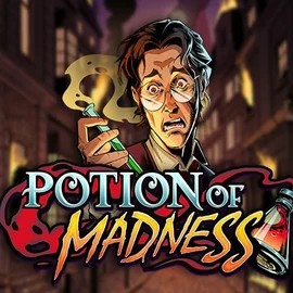Potion of Madness slot logo by Play'n GO at Lyra Bet Casino